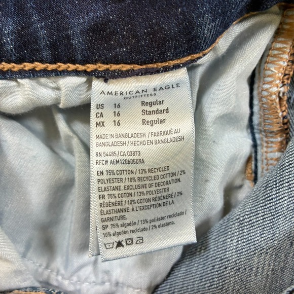 American Eagle Womens Skinny Jeans Size 16 Regular Blue Denim Next Level Stretch - Picture 4 of 10